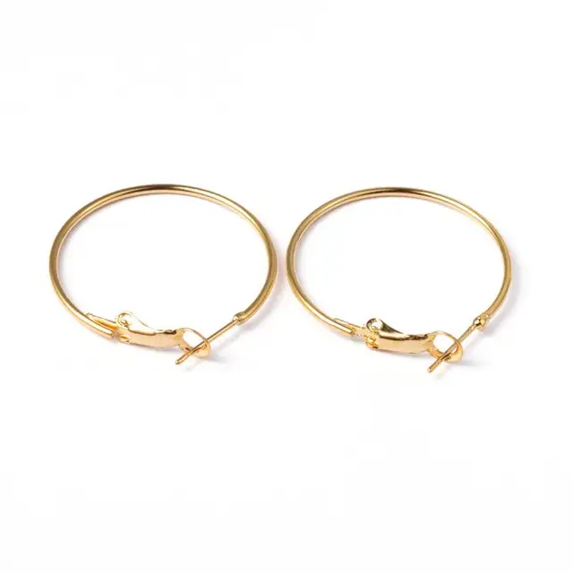 200pcs Nickel Free Brass Hoop Earrings Findings for DIY Golden Silver