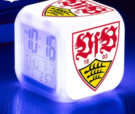 Гамбургер Спорт Верин(HSV) светодиодный цифровой будильник часы Футбол/Футбол reloj despertador 7 цветов флэш-часы, рождественский подарок - Цвет: Сливовый