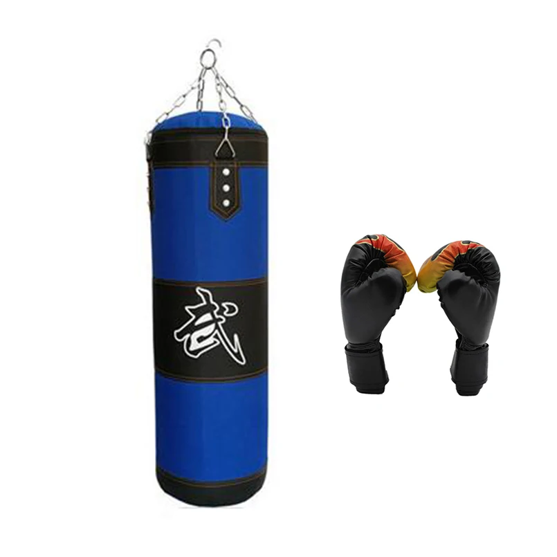 Kids Youth Boxing Sandbag Training PU Oxford Canvas Bag Set Punching Bag Gloves Heavy Bag Bundle ...