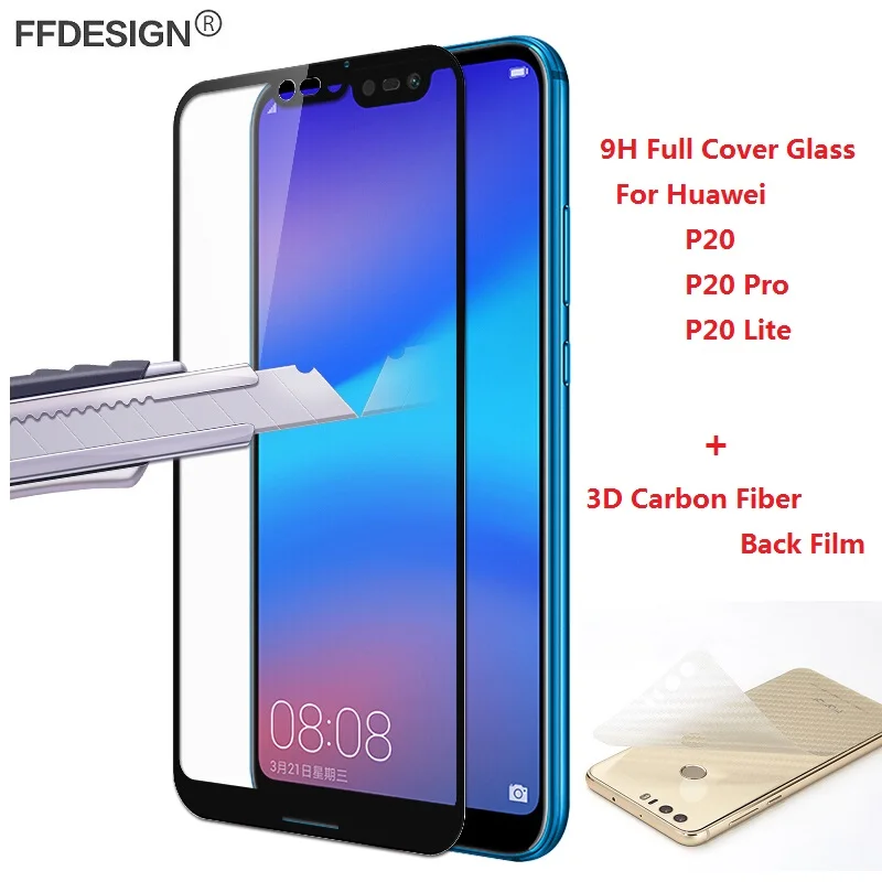 9H полное покрытие закаленное стекло для Huawei P20 Lite Pro Защитное Защитная пленка
