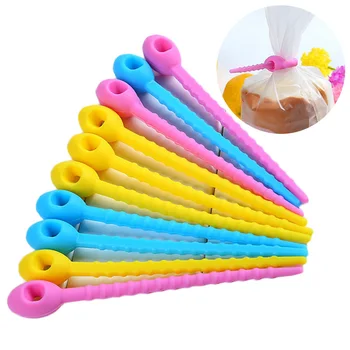 

10 pcs/set Colorful Silicone Bag Sealer Clips Make Up Organizer Storage Tools Food Bag Ties Kitchen Tool