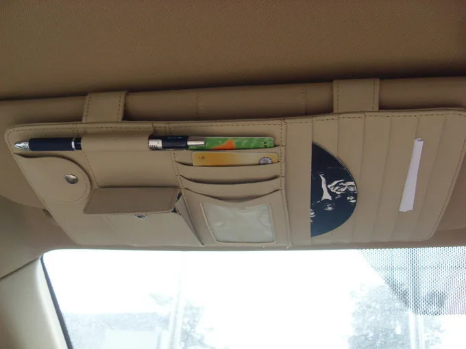 Автомобильный солнцезащитный щиток для салона Многофункциональная Кожаная доска клип CD сумки для DVD Автомобильная папка для дисков карманная Автомобильная укладка