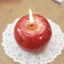 1 шт. в виде красного яблока, фруктовая ароматическая свеча, свадебный подарок, украшение дома, на день Святого Валентина, рождественская свеча, лампа