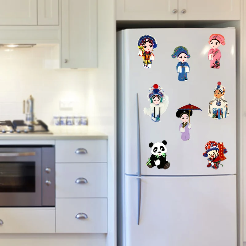 

Q Large Creative Kitchen Fridge Magnet Sticker Chinese style Cute Cartoon Child Kids Educational Animal Toy Refrigerator Magnets