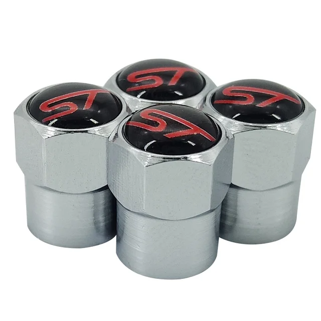 4Pcs Car Styling Wheel Tire Valve Stems Caps ST Sport Style for Ford
