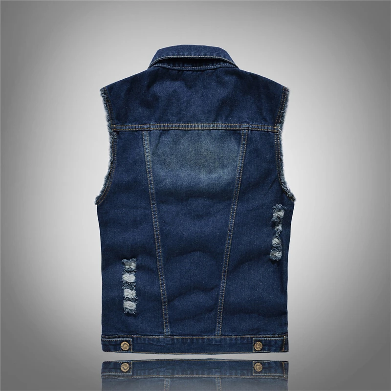 2019 Denim hochwertige Marke Weste Männer Jacke ärmellose Baumwolle lässige Weste 80er Jahre Jean Top Mantel zerrissene männliche Cowboy Jacke 2019 Denim hochwertige Marke Weste Männer Jacke ärmellose Baumwolle lässige Weste 80er Jahre Jean Top Mantel zerrissene männliche Cowboy Jacke