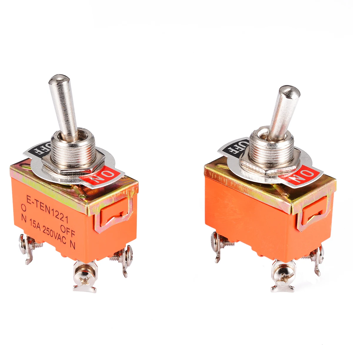

2PCS Mini Toggle Switch AC 250V 15A Amps On/Off 2 Positions DPST 4 Screw Electric Terminals Toggle Switches