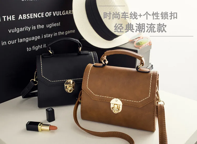 8 2016 New Spring And Summer Handbags Korean Fashion Trend Ladies Solid Color Car Suture Women Bags Shoulder Messenger