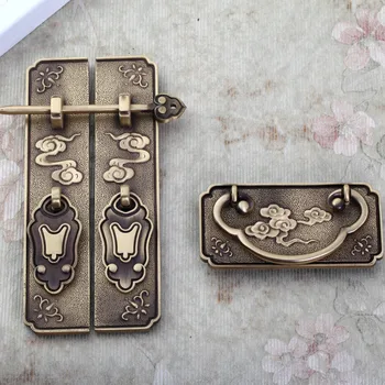 

Antique Brass Kitchen Cabinet Handle Latch Bolt Bookcase Drawer Wardrobe Wooden Door Handle Knobs Pulls Copper Furniture Handle