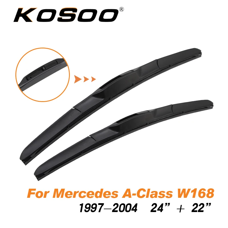 KOSOO для Mercedes Benz A-Class W168 W169 W176 A180 A160 модельный год от 1997 до автомобильные щетки стеклоочистителя из натурального каучука - Цвет: A-Class W168 2422