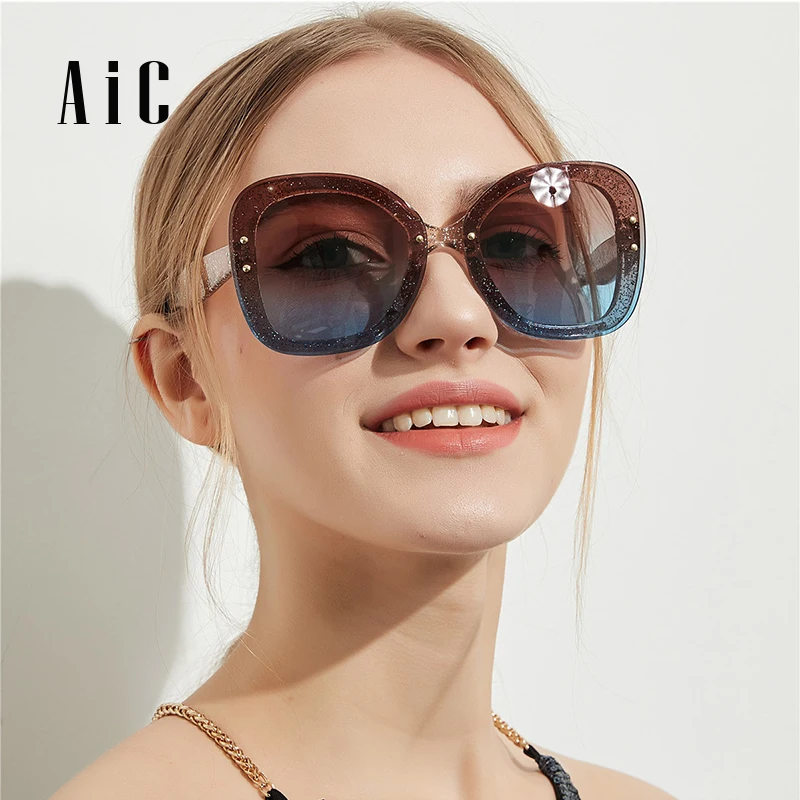 

AIC 2018 Sunglasses Women Brand Designer Oversized Square Sun Glasses female oculos