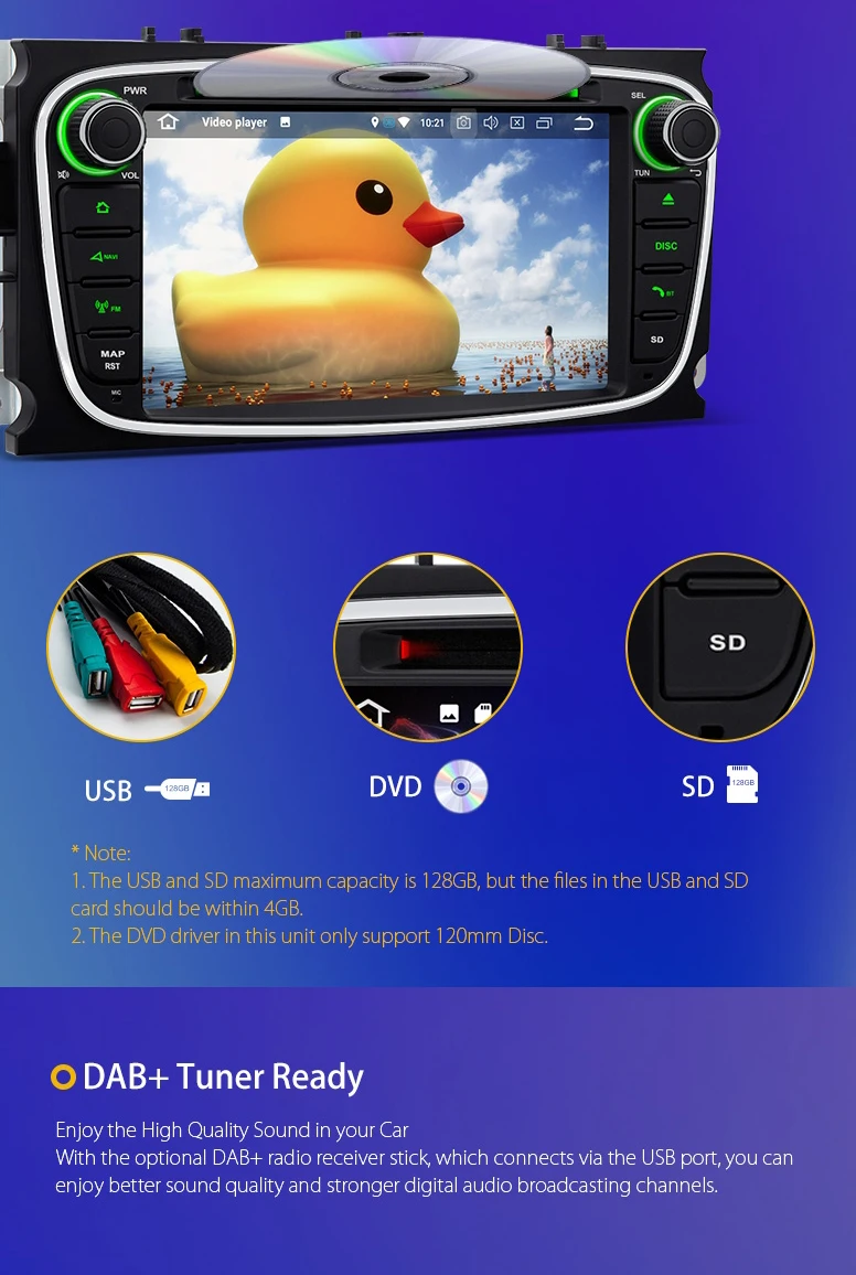 Flash Deal Android 8.0 Oreo OS 7" Car DVD Multimedia Navigation GPS Radio for Ford Focus II 2008-2011 & C-Max 2008-2011 & S-Max 2008-2011 5