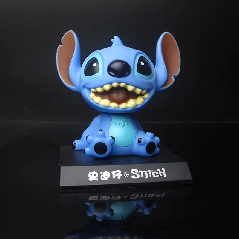 Stitch Car Decoration Stitching Shaking Head Doll Phone Bracket Action Figure Doll Toy Anime Car Accessories Kids Birthday Gifts