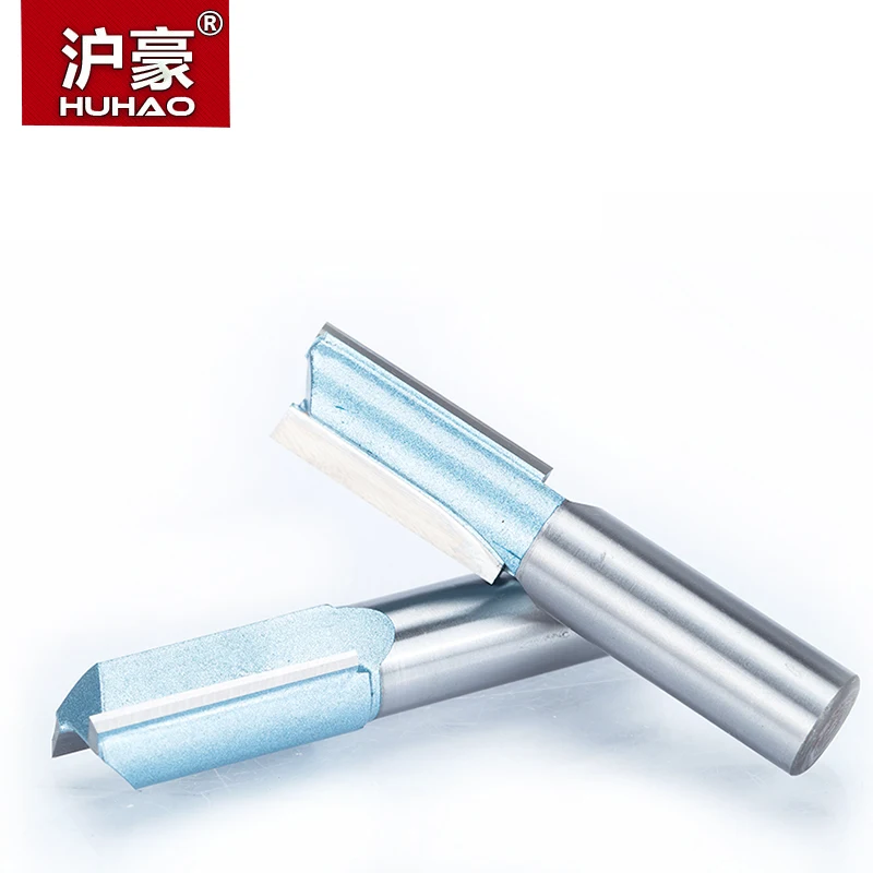 HUHAO 1pc Industrial Grade Woodworking Router Bit Double Edged Endmill Straight Trimmer Bit Sharped