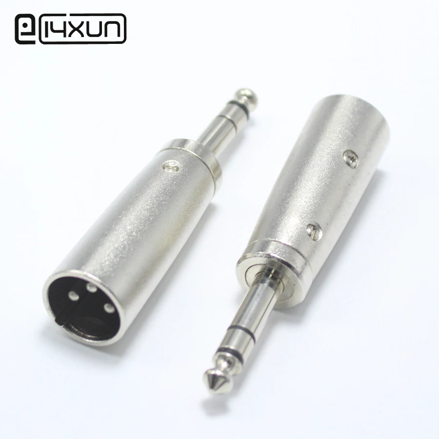 

EClyxun 1pcs 6.5 /6.35 mm 3Pin Stereo Plug to XLR 3 Pin Plug Audio Connector MIC Male Plug Karaoke Speaker Adapter