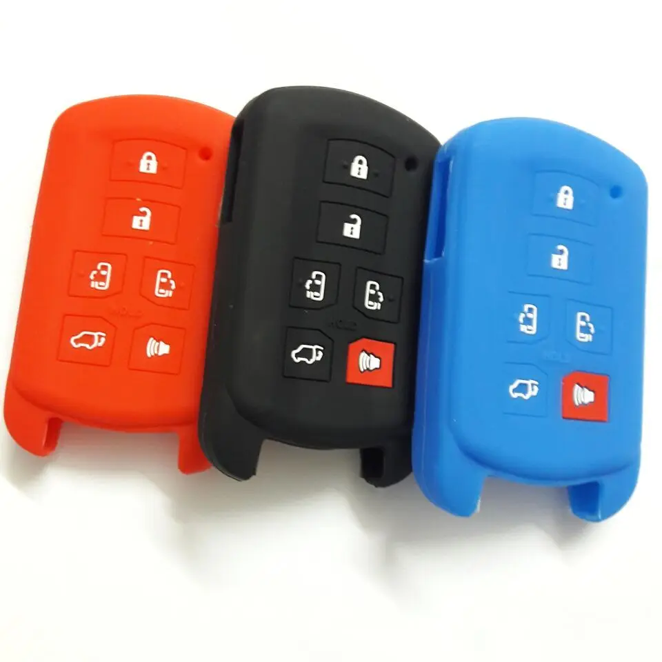 

Smart Key Protection Case Cover Rubber For Toyota 6 Button Key Fob Remote Holder Sienna Minivan 2018 2019