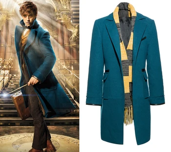

Movie Fantastic Beasts and Where to Find Them figure Newt British Cashmere Winter Trench Halloween Cosplay costume Coat Quality