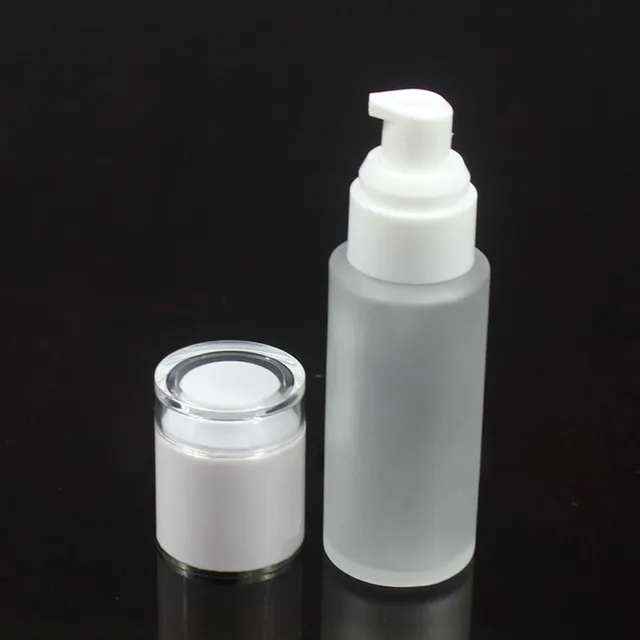 Download 60ml frosted glass bottle with white press pump and white ...