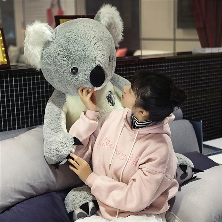 stuffed fillings toy large 120cm lovely cartoon koala plush toy soft doll throw pillow birthday gift w0721