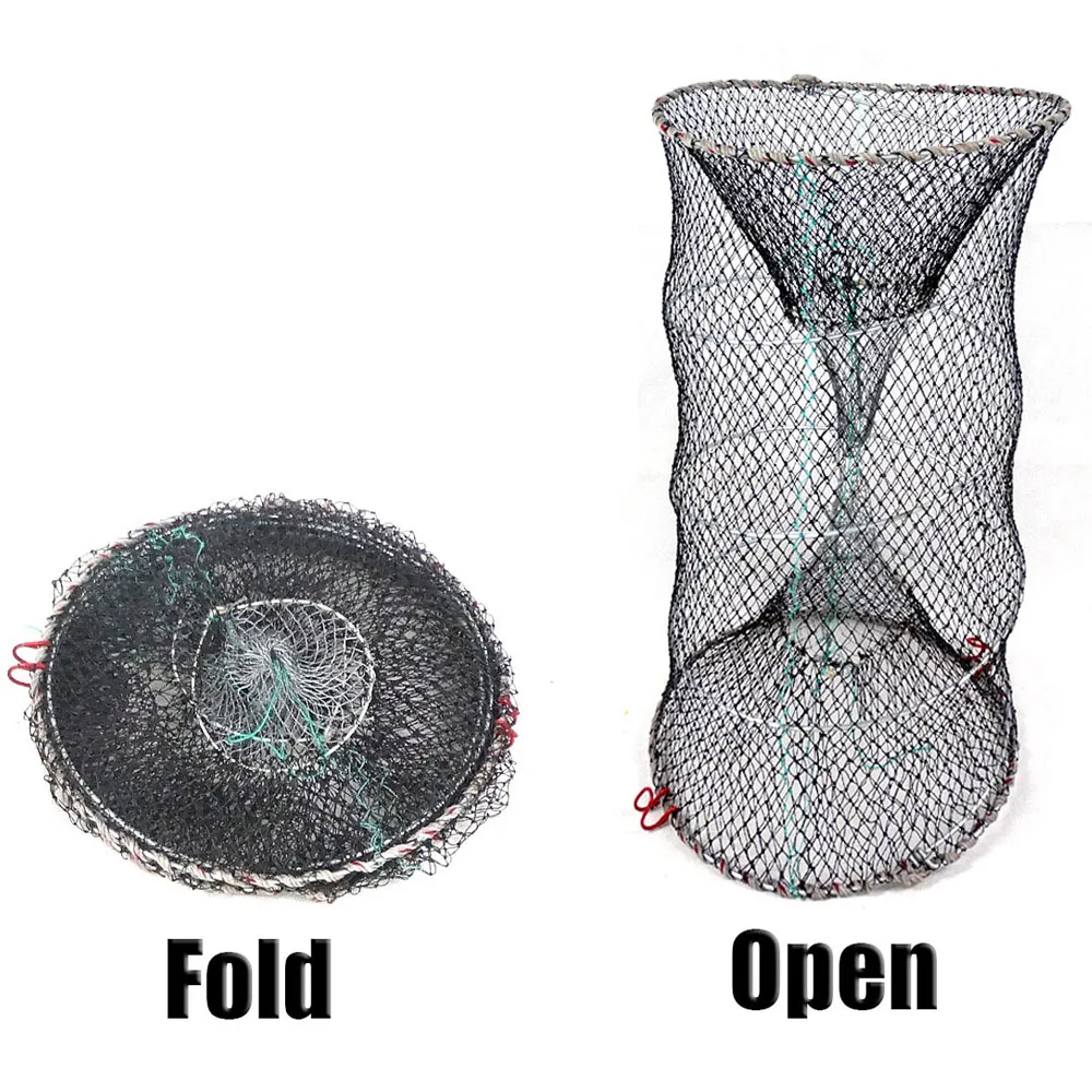 Fishing net crab trap network cages cast nets shrimp nylon netting Automatic Fishing Cage Foldable Trap Cast Net Folding