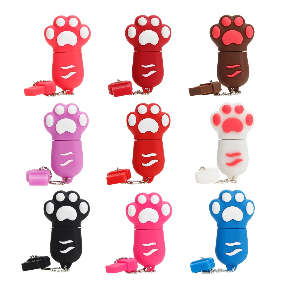 Usb Flash Drive 64GB Cute Cartoon Cat Paw Pen Drive 4G 8GB 16GB 32GB 64GB Usb Stick High Speed Pendrive High Quality Thumbdrives (1)