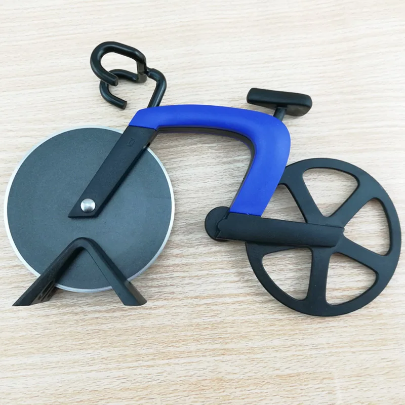 cheap Bicycle Pizza Cutter Wheel Stainless Steel Plastic Bike Roller Pizza Chopper Slicer Kitchen Gadget 669
