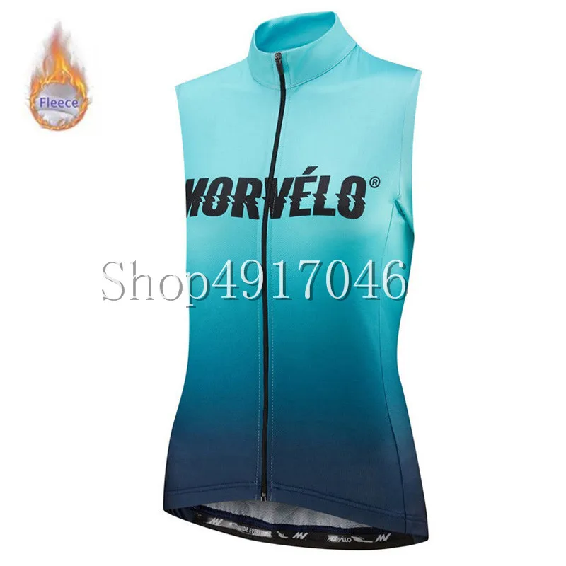 Morvelo Winter Thermal thermal sleeveless Cycling WOMEN Warm Fleece Cycling jerseys/ Bicycle Bike Clothing / Gilet ciclismo