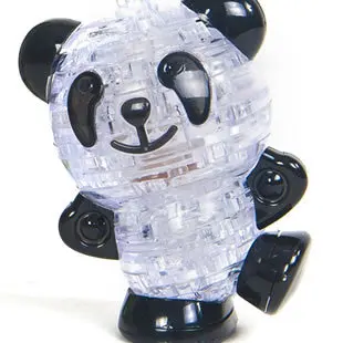 Kidpower Happy Hour Новое Поступление Хрустальная головоломка 3D головоломка для животных автобус яблоко Роза Тигр игра для мозга развивающие игрушки подарок - Цвет: black panda