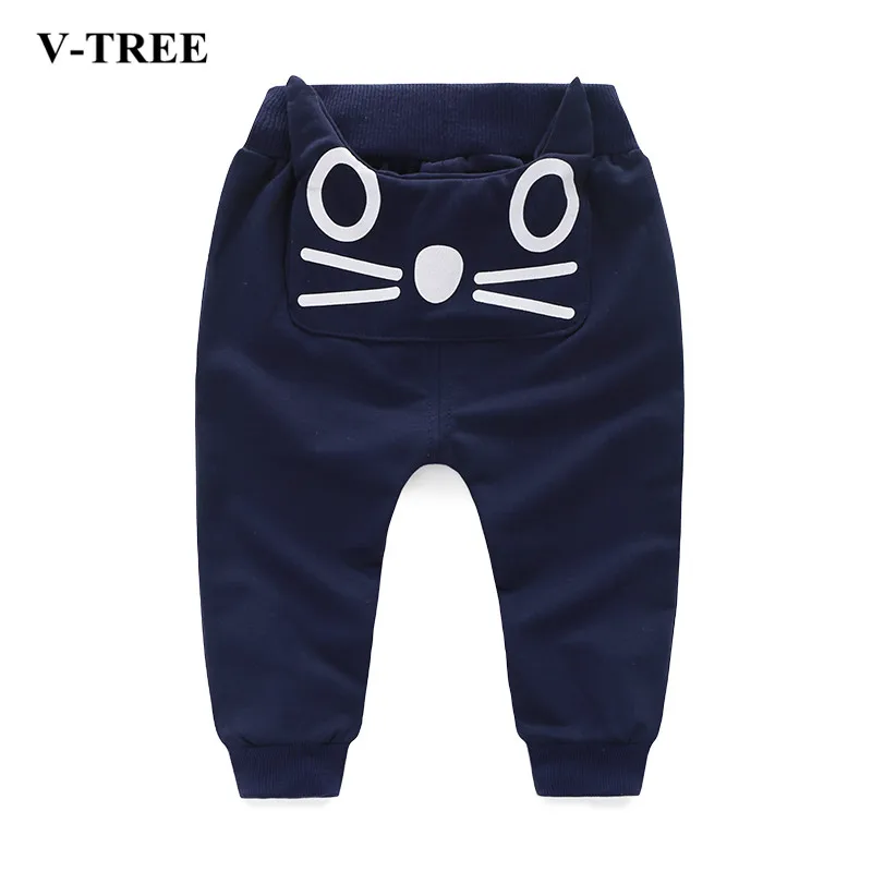 

V-TREE Children Harem Pants Smile PP Pants For Girls Boys Trousers Cotton Baby Jogger Stere Ear Sweatpants Kids