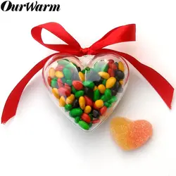 OurWarm прозрачная упаковка коробки Детские подарки на день рождения ясно Пластик сердце конфеты мяч в поле свадебный подарок Коробки