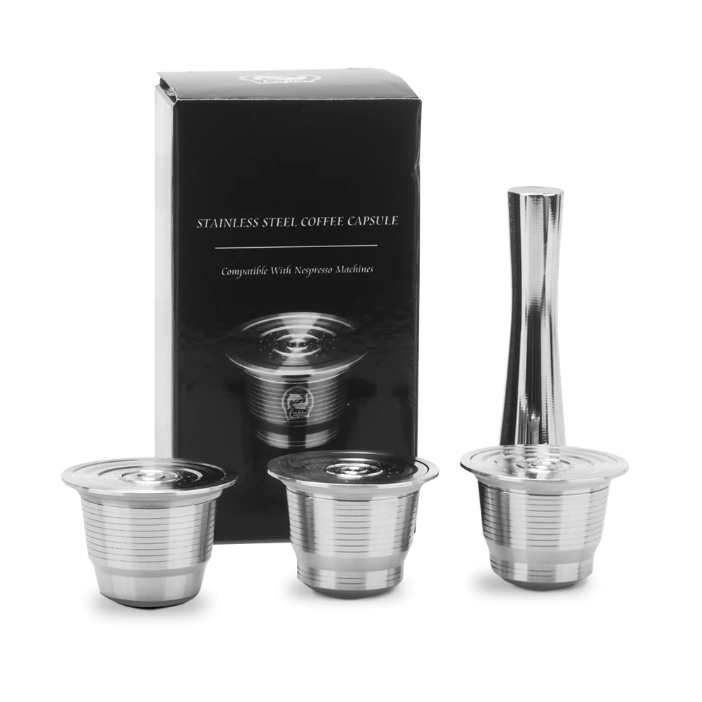 ICafilas Coffee Capsule For Nespresso Stainless Steel Coffee Capsules Refillable Reusable Filters For Nescafe Coffee Machine