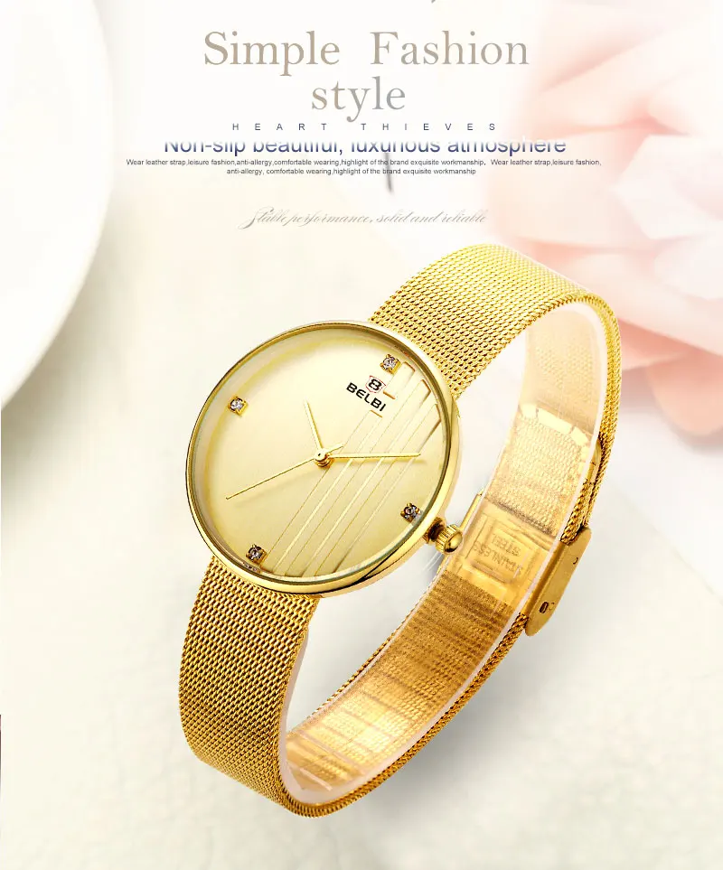 

Women Watches Ultrathin Simple Lady Wrist Watch for Woman 2019 Waterproof AAA Gold Milanese Steel Strap Quartz Wristwatch Black