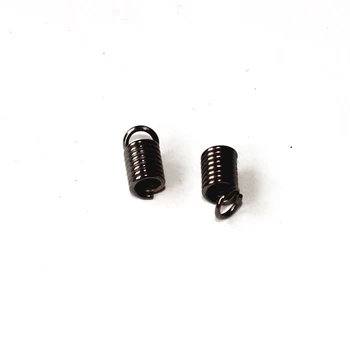 

Gunmetal Black Plated Fit 2/3mm Fashion Jewelry Necklace Leather Wax Cords Coil End Crimp Fasteners Beads DIY Findings For Women