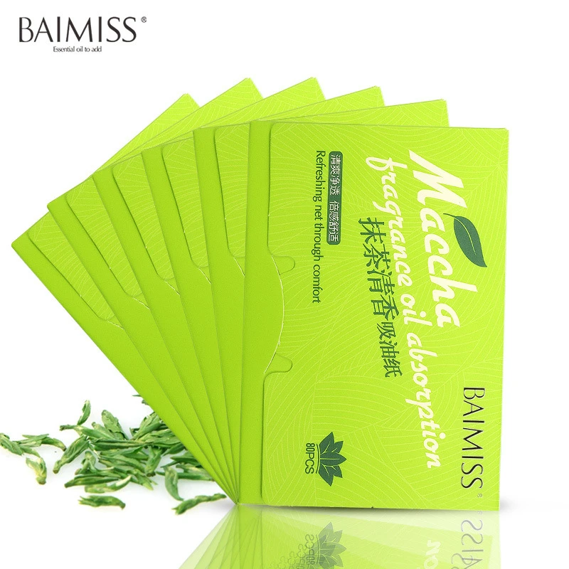 100sheets pack Facial Tissue Paper Green Tea Smell Facial Oil Absorbing Paper Facial Oil Controling and 2