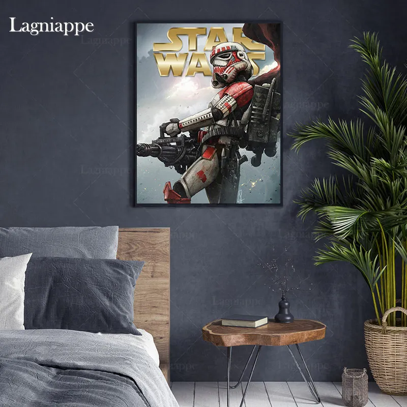 

Star wars character girl Stormtrooper Home Kids Baby living Room Bedroom Decor Print Poster Picture Painting Wall Art Canvas