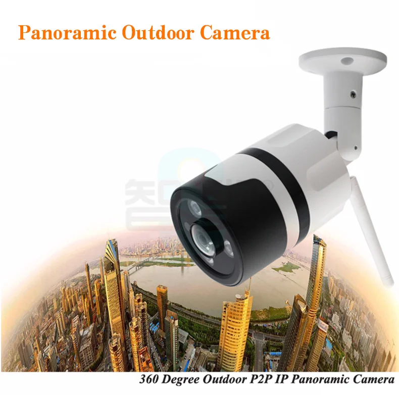 

ELAF 960P HD IP Camera 360 Degree Wireless Panoramic VR Outdoor Waterproof Wireless Bullet Camera IR Night Vision Cloud Camera