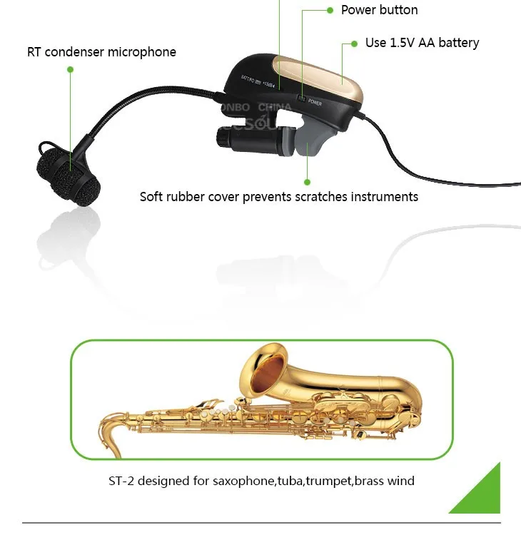 ACEMIC ST-2 высококачественный профессиональный саксофон Микрофон проводной музыкальный инструмент микрофон проводной микрофон 5 м длина кабеля