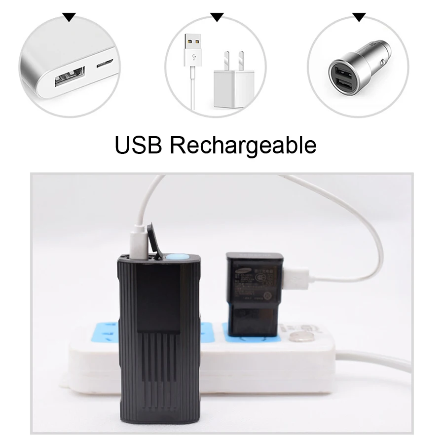 NEWBOLER 2 LED T6 Bicycle Front and Rear Lights Set USB Charging Flashlight For Cycling Bright Headlight Bike Light Accessories