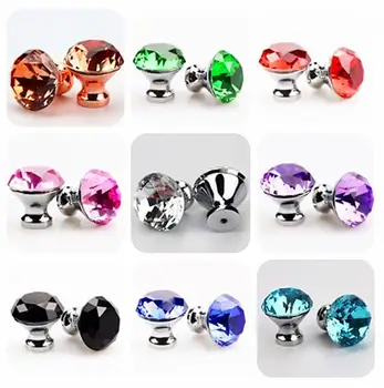 

30mm 9colors Crystal Glass Cabinet Knobs Handle Alloy Cupboard Pulls Drawer Handles Kitchen Furniture Handle Hardware Wholesale