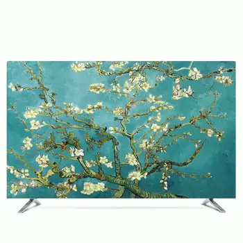 

19" - 80" 22 inch 75 inch Screen LCD TV PC Cover Decorative Hood Curtain Tree Floral Waterproof Green