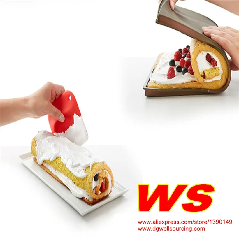 Grilled Rectangular Shape Silicone Swiss Cake rolling Mat Chocolate Rolls Sushi Mold Pizza Baking Pan Dough Roller For Baking
