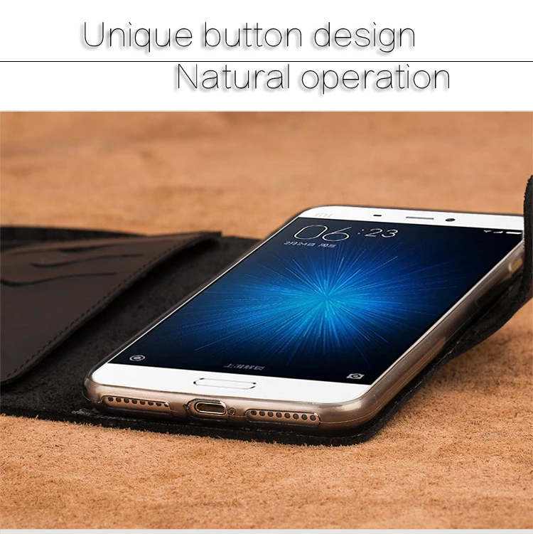 Case do Telefone de Couro Case do Telefone para Huawei Case do Telefone Luxo Couro Genuíno Retro Flip P8lite Artesanal Móvel 6 Cheap Estojos dobráveis