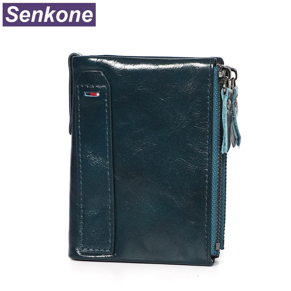 

100% Genuine Crazy Horse Leather Wallet Women Small Wallets Portomonee Female Short Coin Purse Women Card Holder Wallet Leather