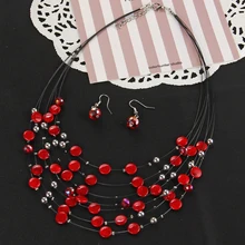 MINHIN свадебные комплекты ювелирных изделий дамские Подвески ожерелье серьги набор африканские бусы ювелирные изделия женские ювелирные наборы