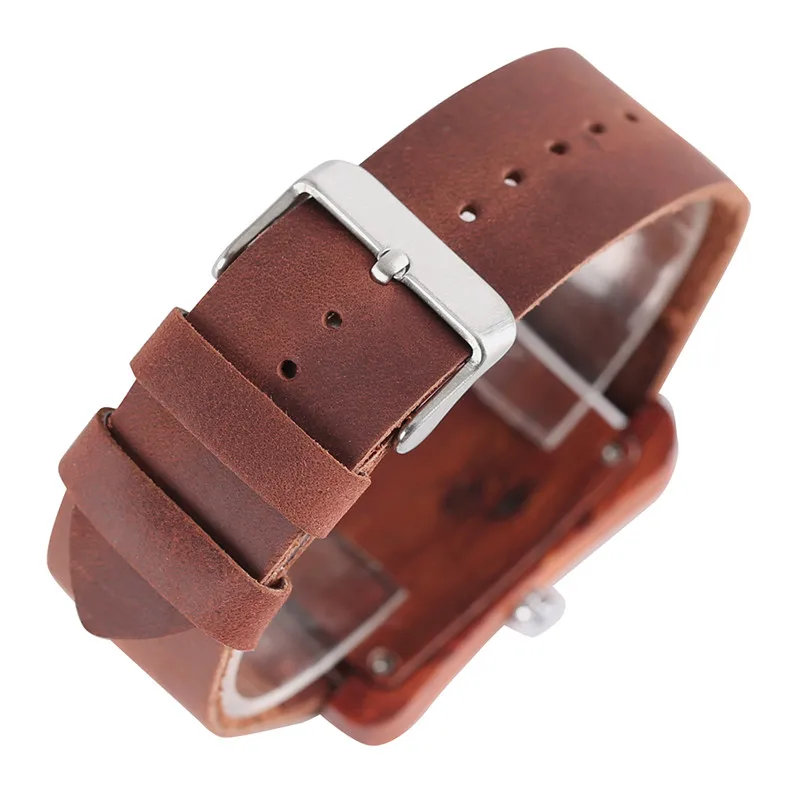 Cena Luksusowe prezenty drewniane zegarki zegarek kwarcowy mężczyźni specjalne prostokątna Dial Roman liczby mężczyzna zegarek na rękę Unisex zegar miłośników prezent