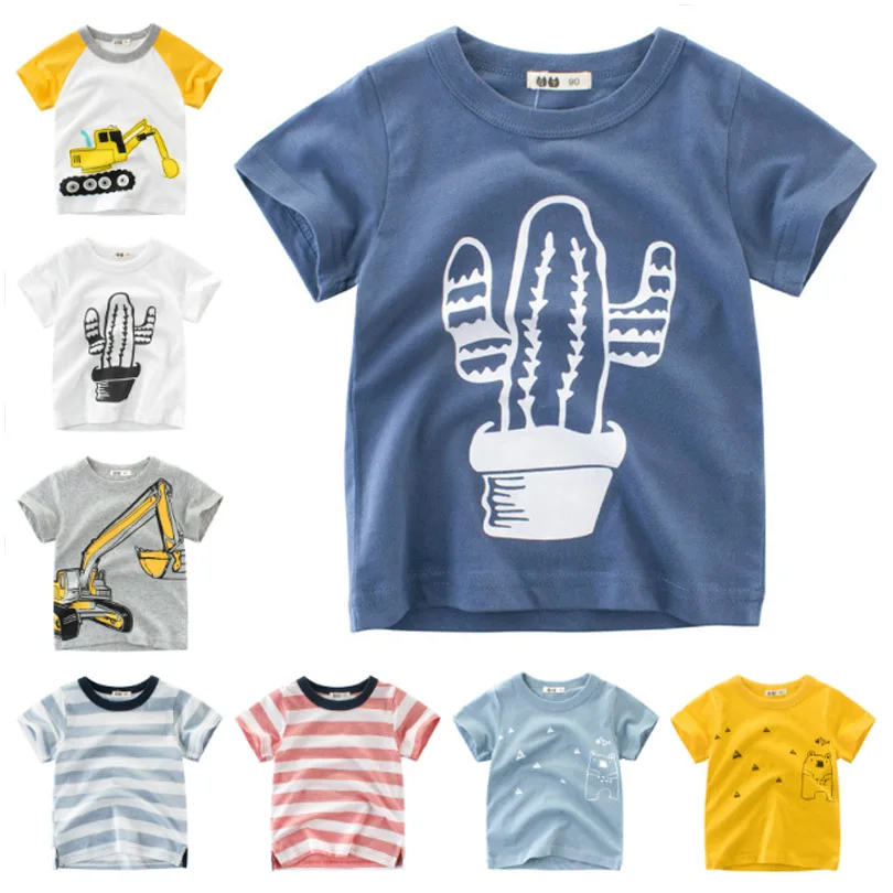 

Summer Children T Shirts Cotton Short Sleeve Kids T-shirt Printed Tees for Boys Girls Top Cartoon Baby Clothing