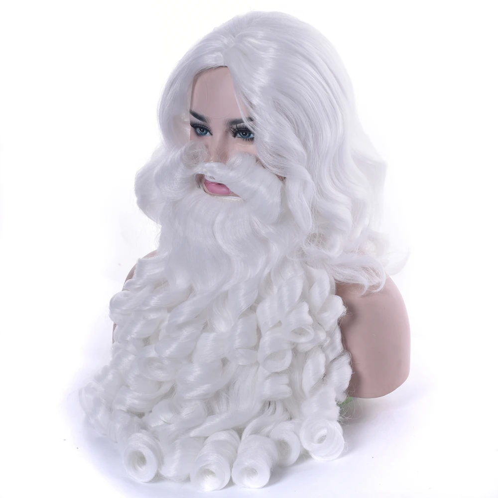Soowee Christmas Gift Santa Claus Wig and Beard Synthetic Hair Short