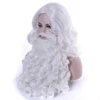 Soowee – perruque et barbe synthétiques du père noël pour homme, postiche blanche courte, accessoire de Cosplay, cadeau de noël ► Photo 1/6