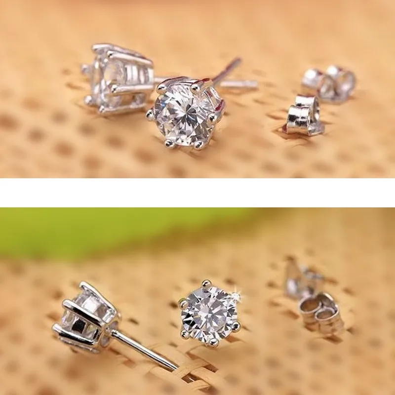 Серьги гвоздики SHDEDE CZ с кристаллами Swarovski для женщин подарок на Рождество юбилей
