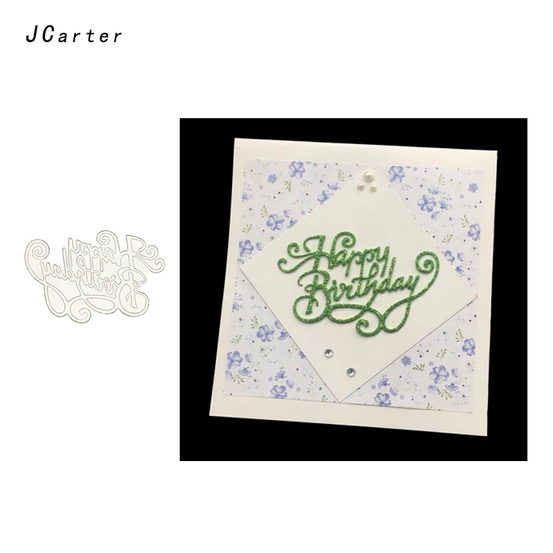 

JC Special Happy Birthday Letters Metal Cutting Dies for Scrapbooking DIY Embossing Folder Cards Handmade Album Stencil Crafts